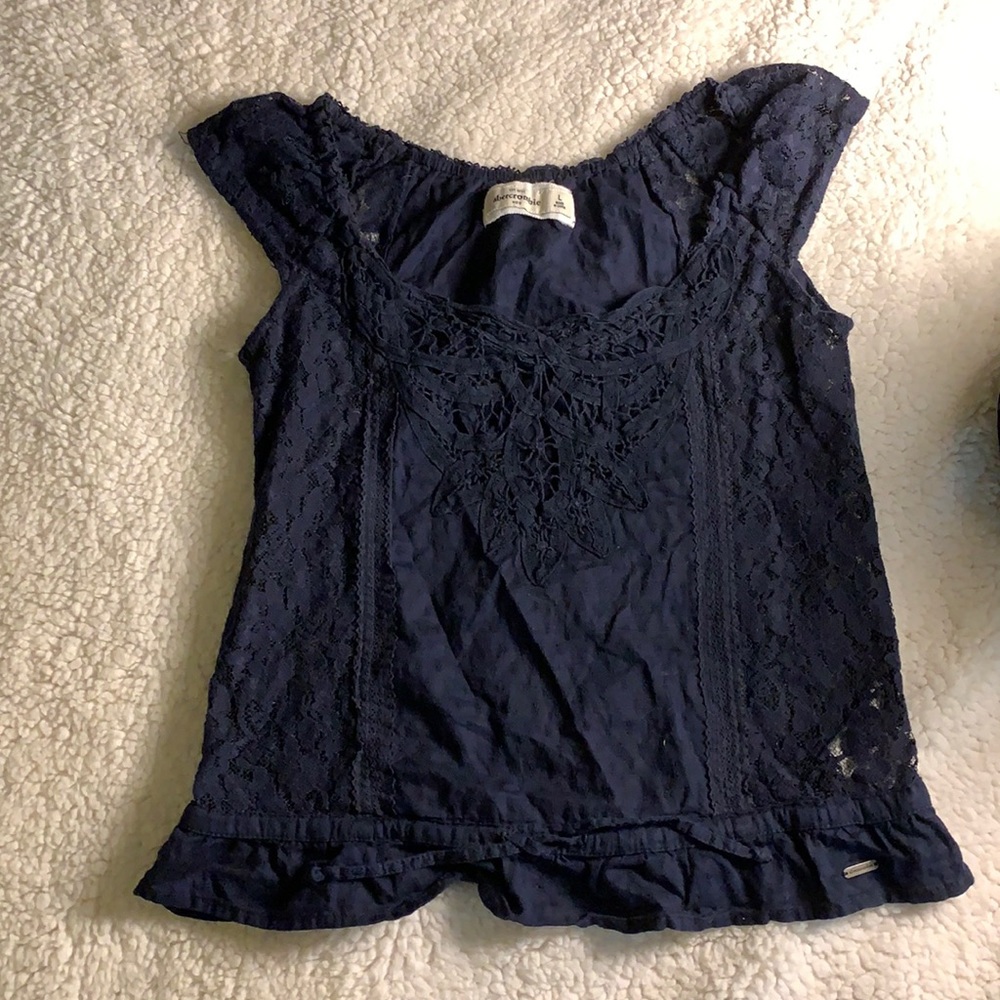 Kids navy blue lace top